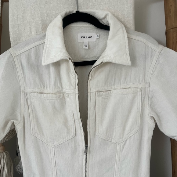 Frame Denim Classic White Jumpsuit